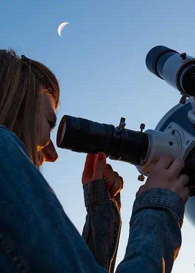 Looking Through Telescope